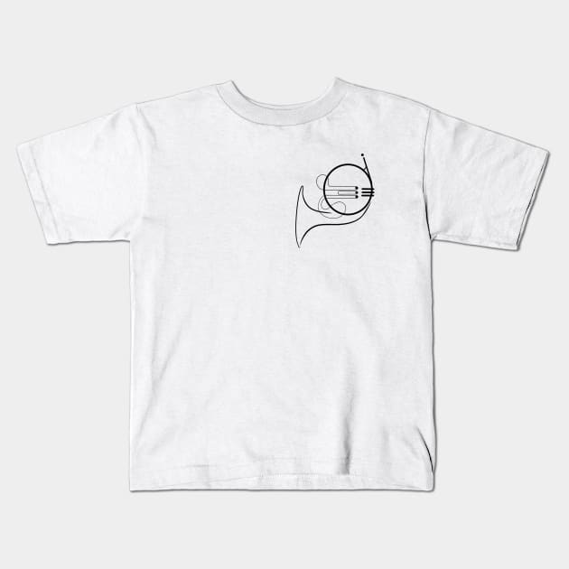 French Horn Pocket Sized Kids T-Shirt by PattyT